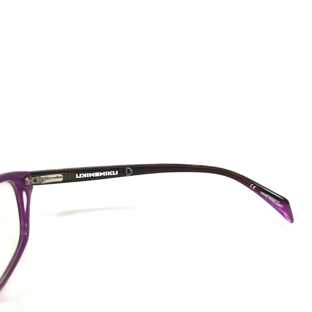 Mikli Eyeglasses Frames ML1217 C017 Purple Checkered Cat Eye Full Rim 54-15-140
